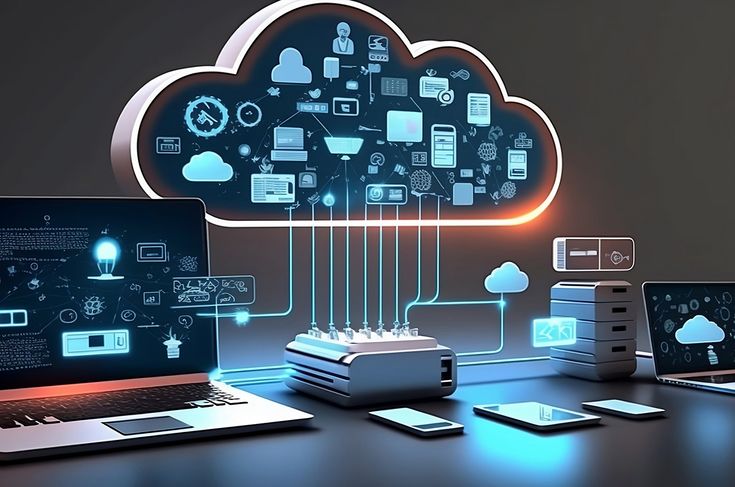 Latin America Cloud Storage Market Size and Share, Forecast 2025-2033 Illustration of Infrastructure as a Service with servers, networking, and data security